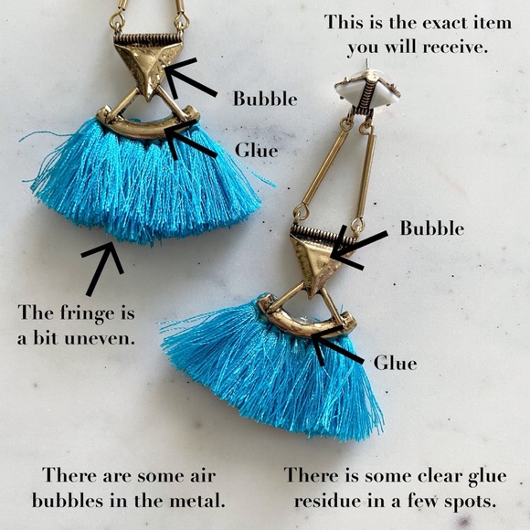 🆑 "Catalina" Earrings || Turquoise Tassel - Picture 6 of 9